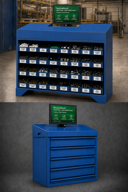 Bins and Trays w Industrial Background Small