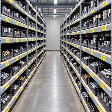 Symmetrical Industrial Parts Storage Aisle Small Symmetrical Industrial Parts Storage Aisle Small